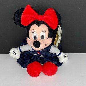Disney Store Minnie Mouse July Birthstone Beanie Character Plush 8 Inch NWT